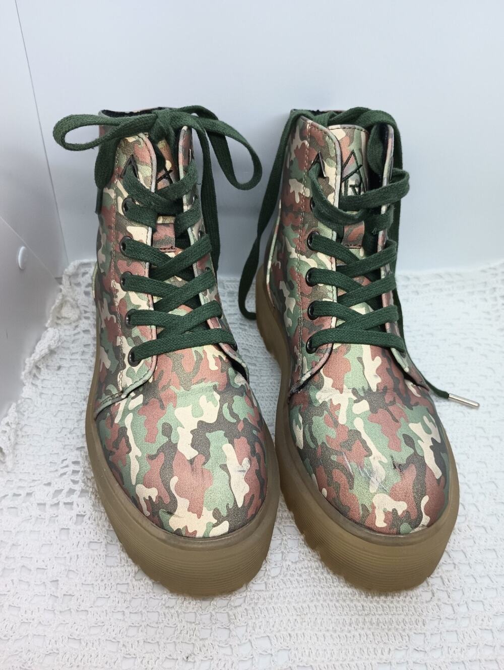YRU Slayr Reflective Camouflage Combat Military Low Platform Boots Shoes 8 / 39